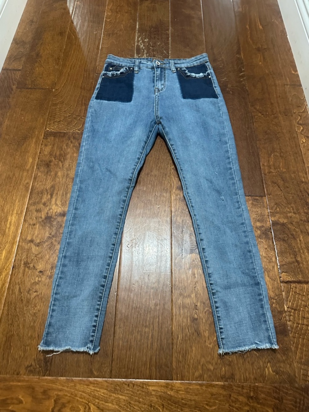 POL High-Rise Skinny Jeans with Patch Pocket Detail